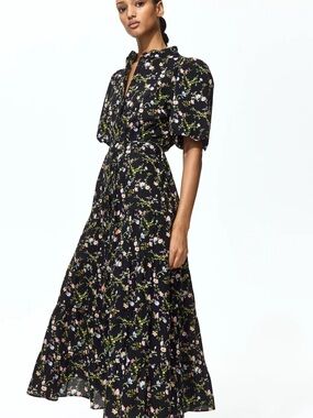 H&M floral print Maxi dress 100%cotton Multicolored breathable and lightweight